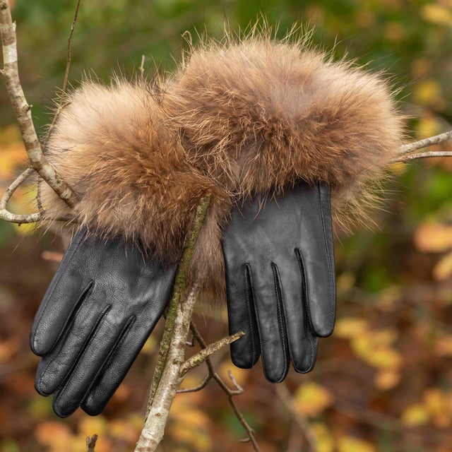 Raccoon fur store gloves